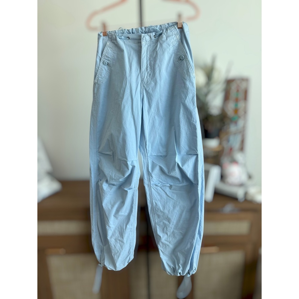 American Eagle Outfitters High Rise Utility Parachute Jogger Pants Light Blue S